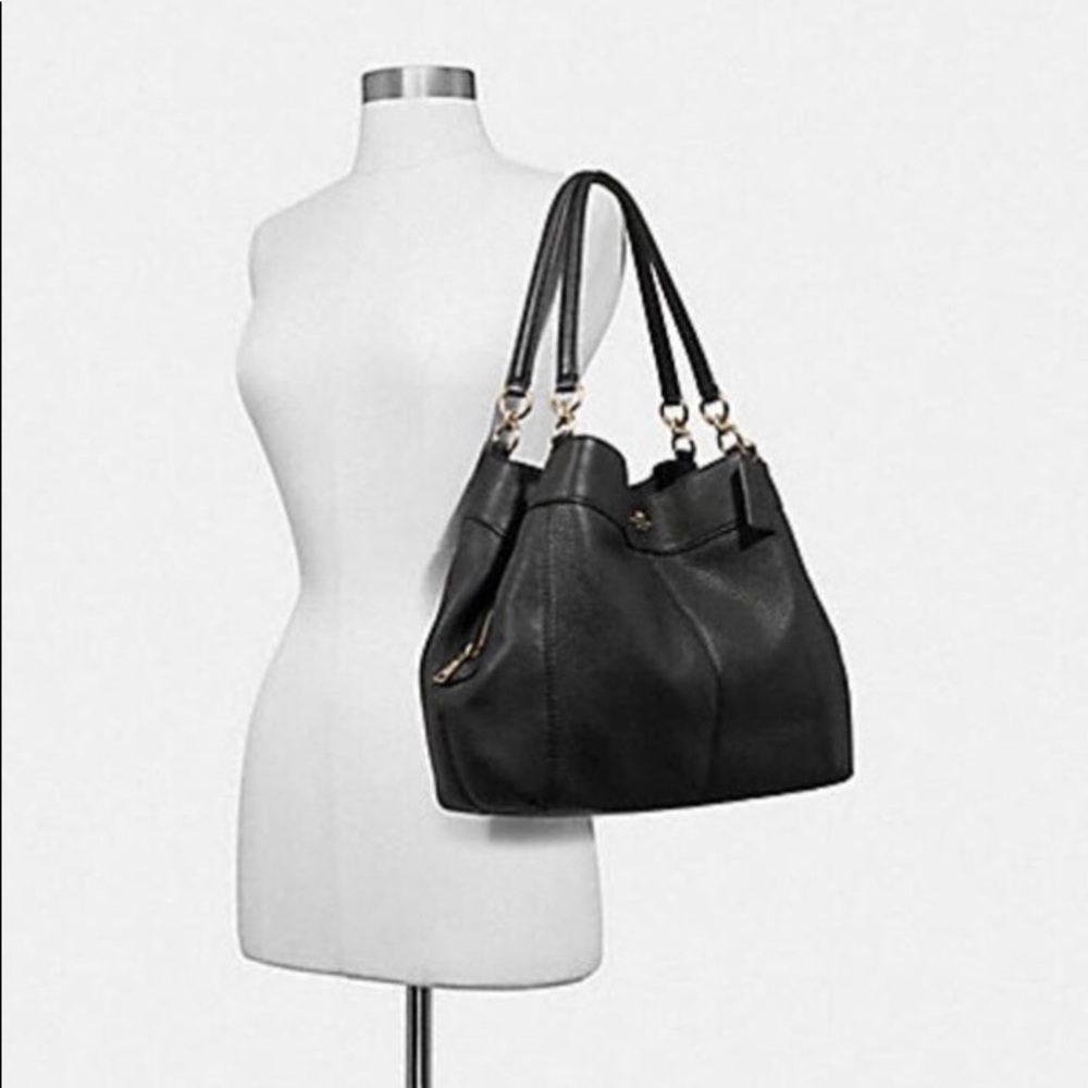 Coach Lexy Black pebbled leather
